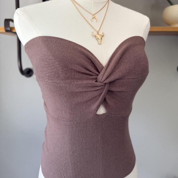 Tops - Women's Brown crossover tube top